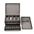 Black Leather Men's Valet Case